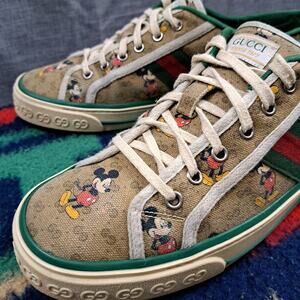 GUCCI DISNEY Sneakers Men Mickey Mouse Ace Disney GG Tennis 1977 Size 9